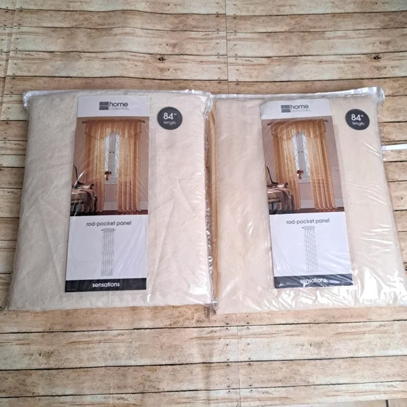 Lot of 2 JCP Home Collection Sensation Rod - Pocket Panel Champagne 52
