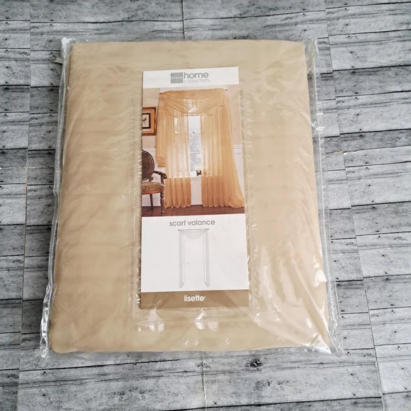 J C Penney Home Collection LISETTE Cream Linen Scarf Valance