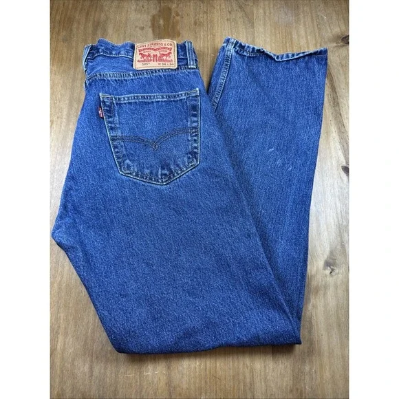 Levi's 505 Regular Fit Straight Leg Jeans Men's 34x34 (33x32) Dark Wash Denim