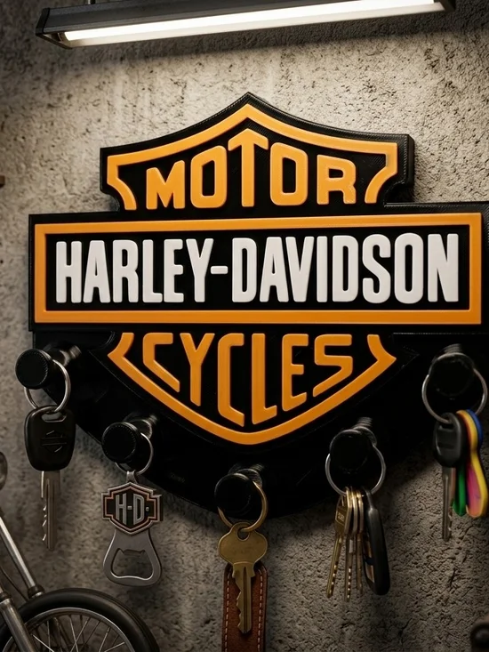 Harley-Davidson Key Hanger Holder, Garage, Wall Decor, Organizer, Motorcycle