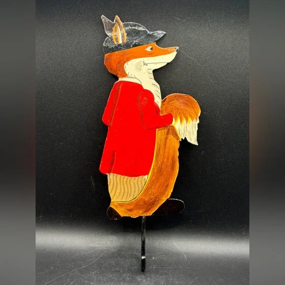Huntsman Anthropomorphic Fox Metal Toleware Wall Hook, Home Decor