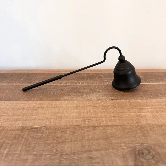Classic Matte Black Candle Snuffer Bell Shaped Metal 7.5 inches Long