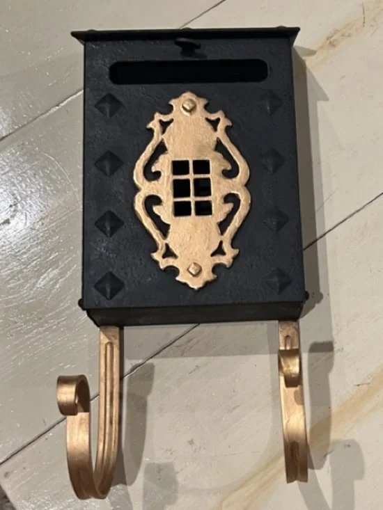 Vintage Mailbox Metal Wall Mount with Drop Down Access Door