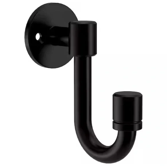 Franklin Brass Wall J-Hooks in Matte Black (4-Pack)