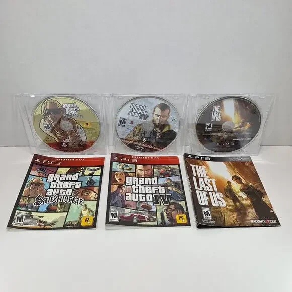 Lot of 3 Sony PlayStation 3 (PS3) Video Games - GTA San Andreas, GTA IV, etc.