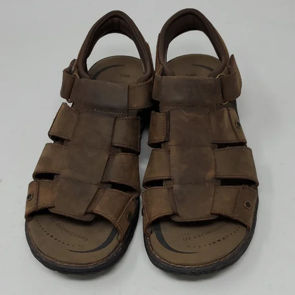 Abeo Men's Brown Leather Sandals Size 10N BM046 4248