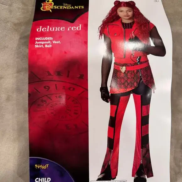 Disney Descendants 4 Deluxe The Rise Of the Red Costume SIZE M 8-10 WIG INCLUDED