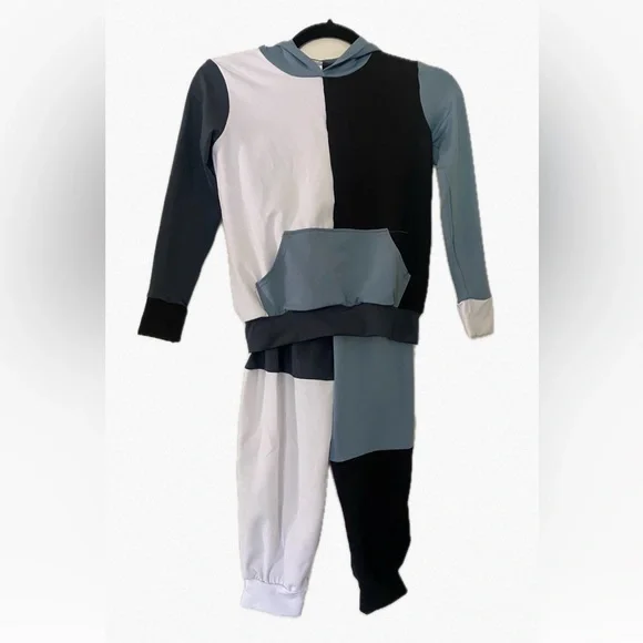 A Wish Come True Kids Colorblock Unisex Tracksuit Dance Costume Hoodie Jogger S