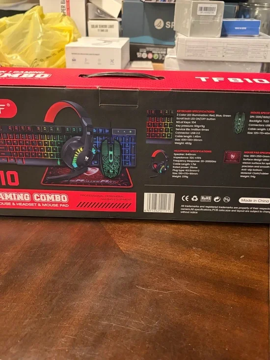 TF-810 Gaming Keyboard, Headset & Mouse Pad Combo - Black with RGB Accents
