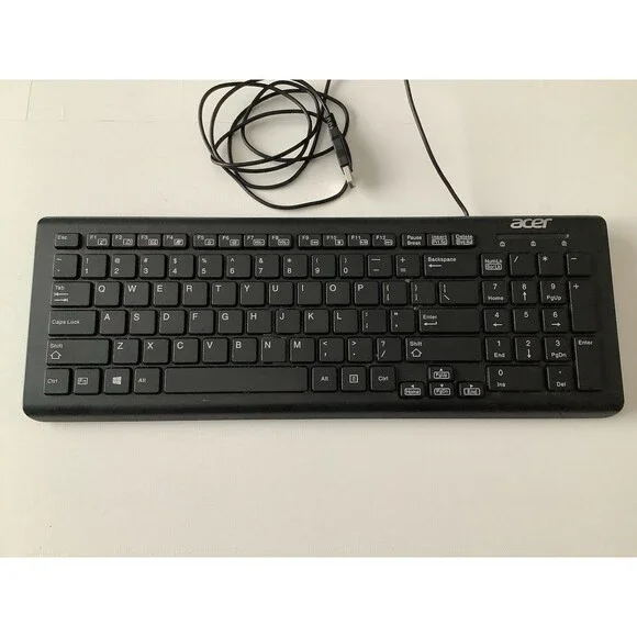 Acer Keyboard Wired USB DKUSB1P0CA Keyboard QWERTY Standard Black Pre-owned