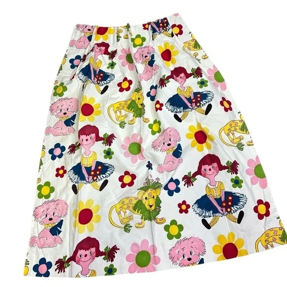 Vintage Flower Power 60s 70s Pippi Longstocking Pair Curtain Panels Sears
