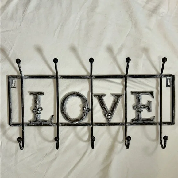 Black Metal LOVE Wall Hooks