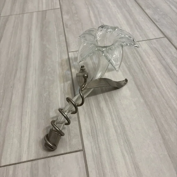 Art Deco Silver Plated Flower Vase With Metal Holder