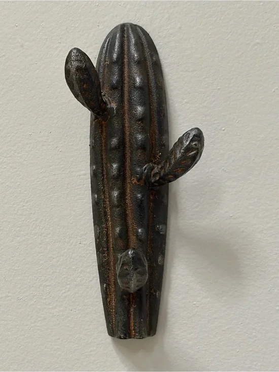 Cast iron Cactus wall hook x3 southwestern style
