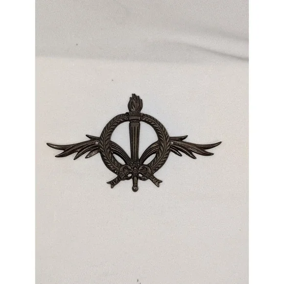 Vintage Brass Ornament Embelishment Wall Hanging Ornate Decor Flame Wing