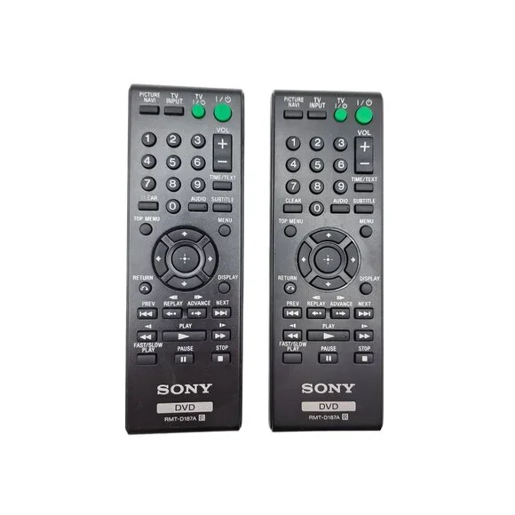 Sony DVD Remote Controls RMT-D187A Lot Of 2 Tested Works OEM Original Set