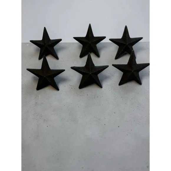Cast Iron Texas Star Nails Tacks Rustic Finish Western 2.5 inch Head (Pack of 6)