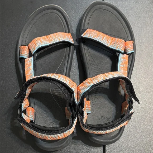Teva Men's Sandals with Orange and Light Blue Straps