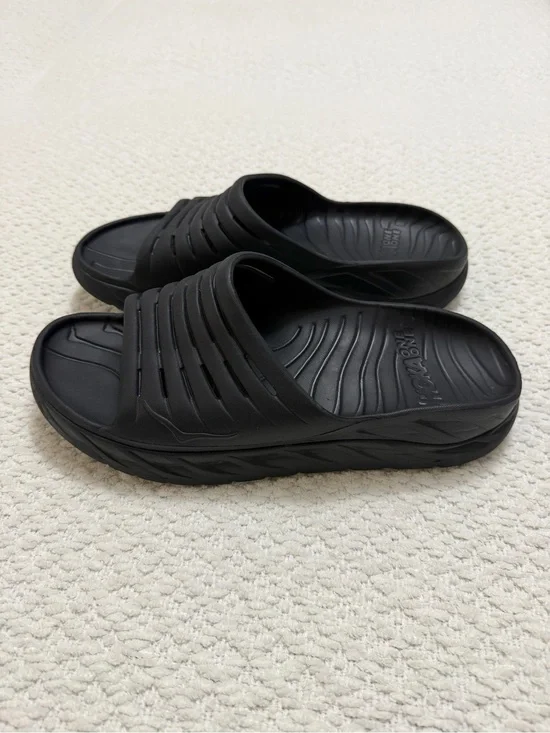 Hoka One One Black Ora Recovery Slides Sandals Shoes Men’s Size 14