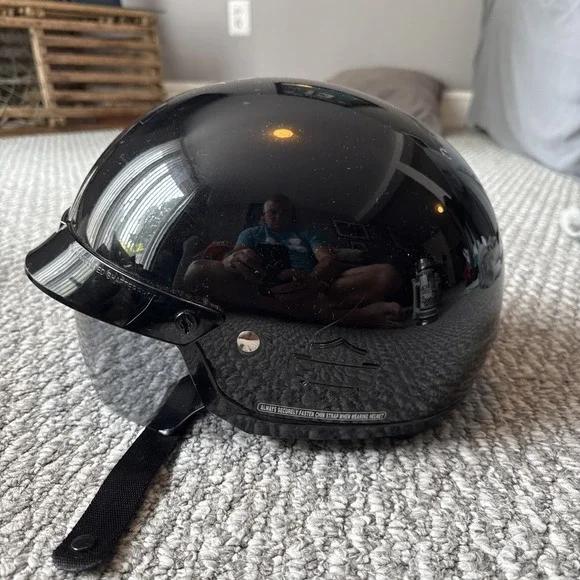 Genuine Harley Davidson Half Helmet with retractable clear shield HD-S1V Size XS