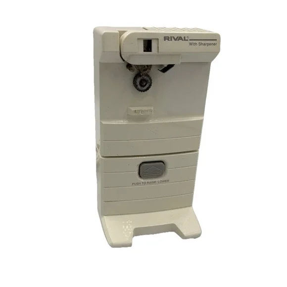 Rival Model 751 Adjustable Pop Up Can Opener w/ Knife Sharpener - White