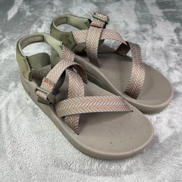 Chaco Cushz Sandals Men's 12 Frond Truffle Extra Cushioned Casual‎ Adjustable