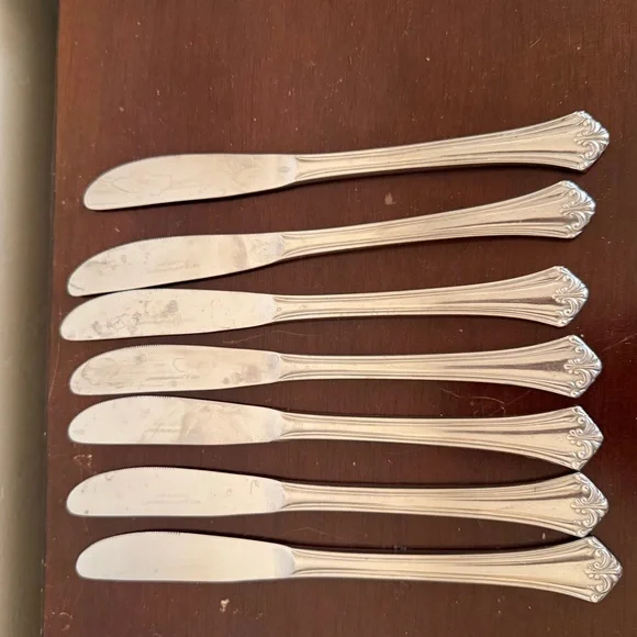Set of 7 Reed &‎ Barton Rebacraft Japan Stainless Butter Dinner Knives