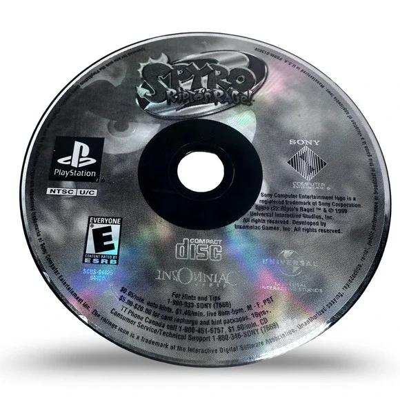 Spyro 2 Ripto's Rage Sony PlayStation 1 PS1 Video Game Disc Only NTSC Gray