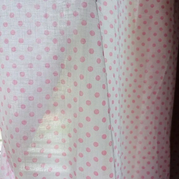 Pottery Barn Kids Pink Dot Sheer Curtain Panels 44x84 - 2 panels