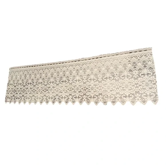 Vintage Lace Scalloped Valance Curtain Cream Country Cottage Victorian 65X18 In