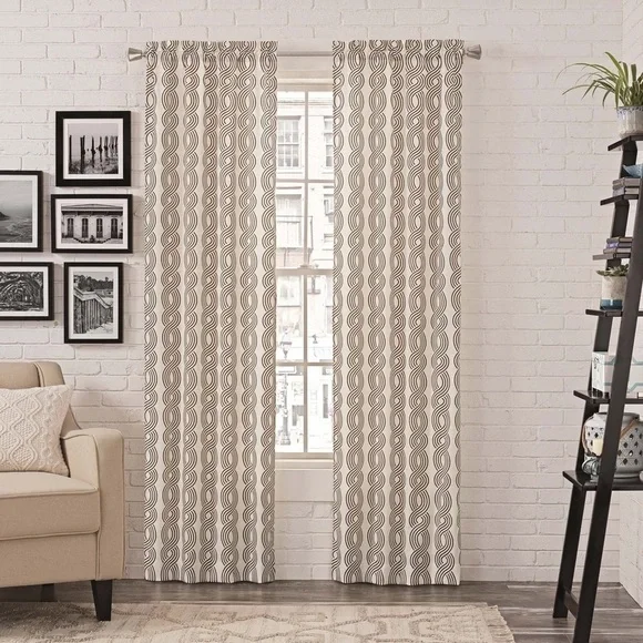 PAIRS to Go Curtain Panels Zaya Neutral Chocolate Brown 2 Panel Set 56 X 84 in