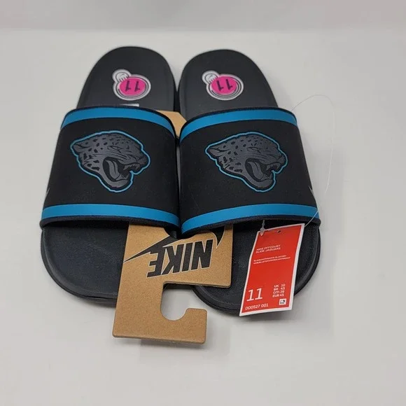 Nike NFL Jacksonville Jaguars‎ Men's Size 11 Offcourt Slide Sandals DD0527-002