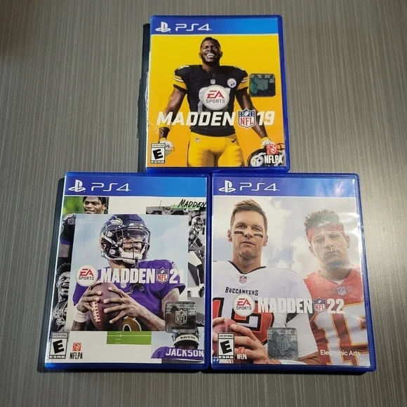 (3) Madden NFL 19, 21,‎ & 22 - Sony PlayStation 4 Good/Great PreOwned Condition