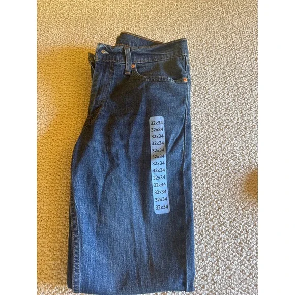 Levi's 511 Slim Fit Jeans Dark Indigo Blue 32x34 Mens Denim Stretch Low Rise