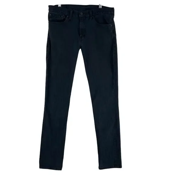 Levi's 511 Mens Slim Fit Jeans W34 L34 Black Faded Stretch Denim Zip Fly