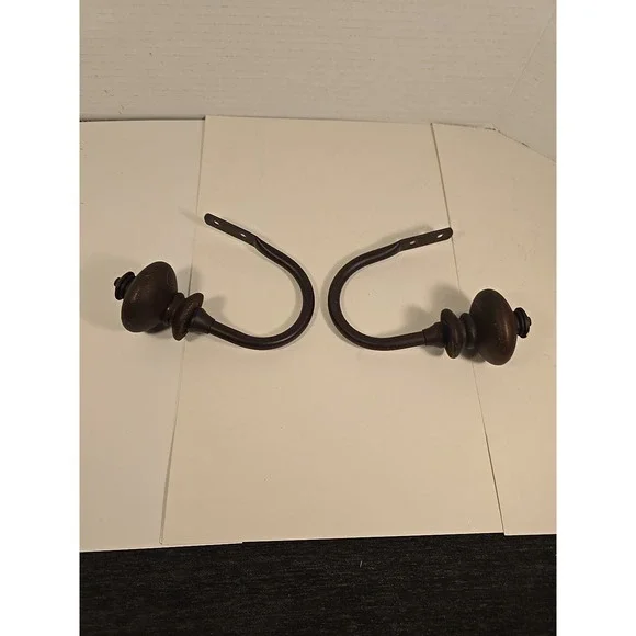 Drapery Holder Decorative Curtain‎ Holdbacks Set of 2 Brown With Hardware