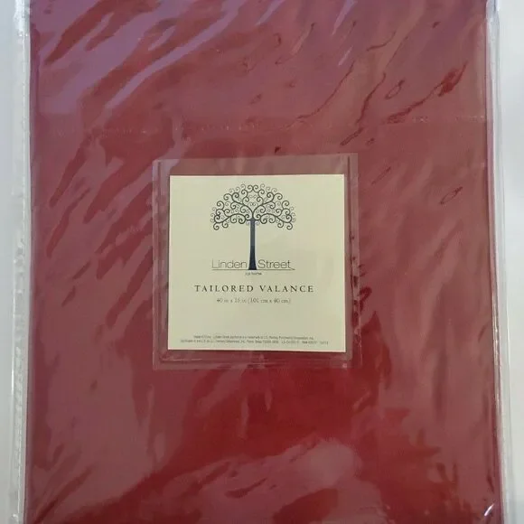 JC Penney Linden Street Tailored Valance 40x16 Red Window Curtain