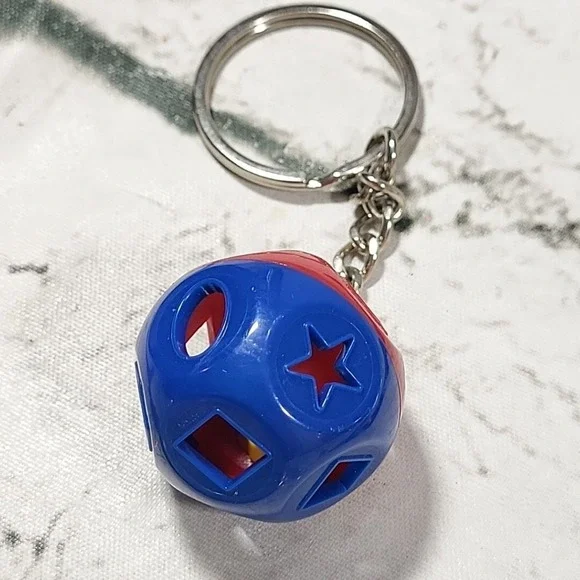Vintage Tupperware‎ Toys Miniature Classic Shape Sorter Toy Keychain Key Ring