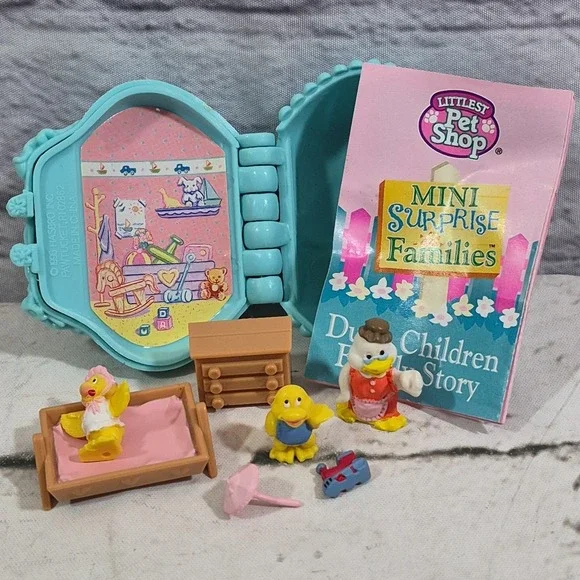 1996 Littlest Pet Shop Mini Surprise Families Purse Ducks Complete Vtg Kenner