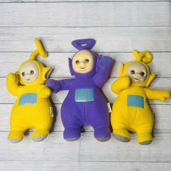 Teletubbies Talking Laa Laa Tinky Winky Lot Of 3 Yellow Purple Vintage 1998‎