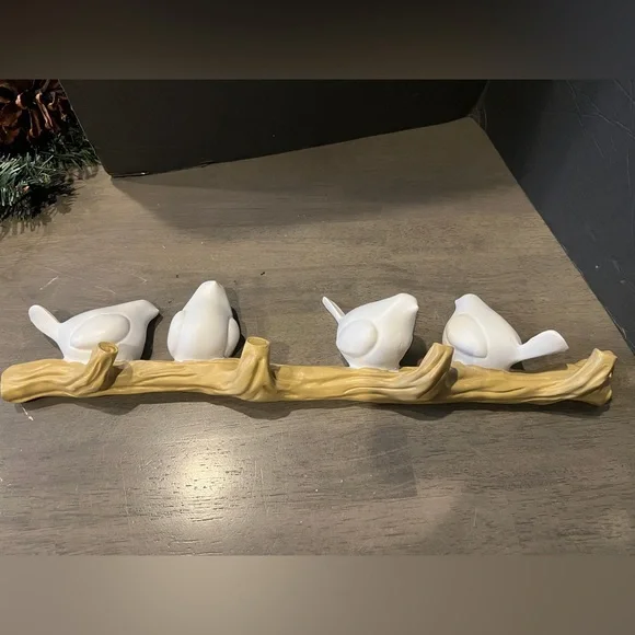 White Bird Wall Decor on Tan Branch