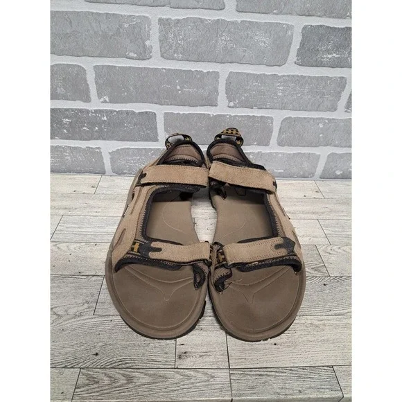 Teva 6571 Hurricane Brown Leather Strappy Hiking Outdoor Casual Sandals Men's 13