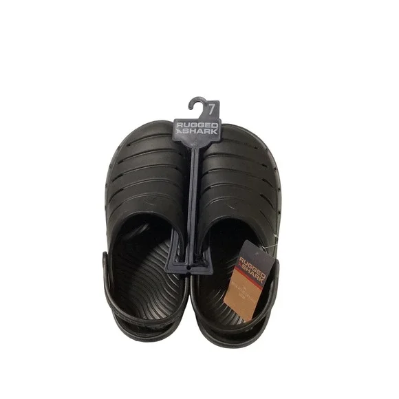Rugged Shark Mens Black Water Shoes Clogs Size‎ 7 NWT Slip On Sandals