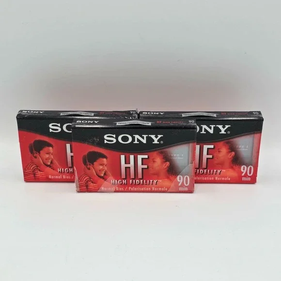 SONY HF 90 Normal Bias Blank Cassette Tapes Normal Bias - New & Sealed (3 Pack)