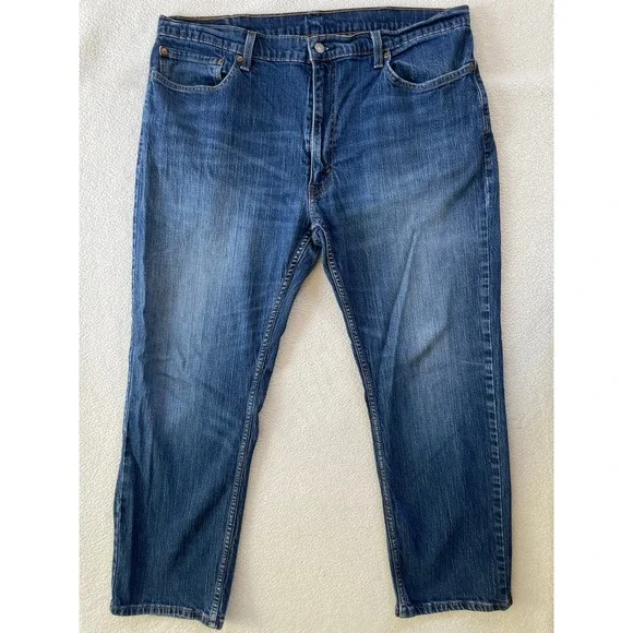Hemmed Levi's Mens 40 x 27 559 Relaxed Straight Jeans Blue Medium Wash Denim