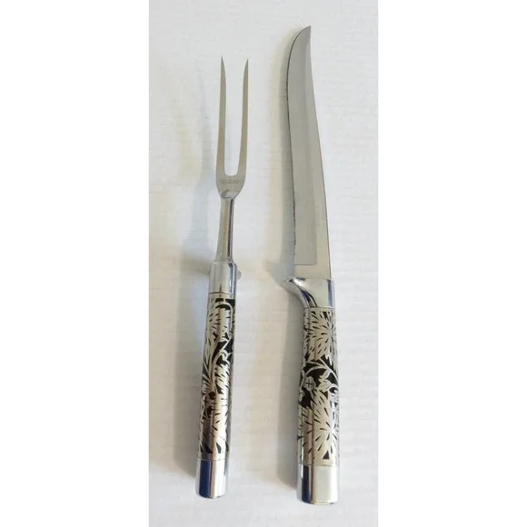 Vintage Carvel Hall‎ by Briddell Carving Knives Set w/Fork Cutlery