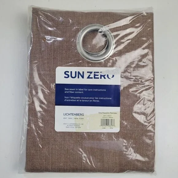 NEW Sun Zero Duran thermal One Panel Grommet Curtain 'Pecan 50