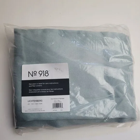 No. 918 Sora 40x84in Grommet Light Filtering Window Curtain One Panel in Aqua