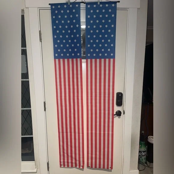 Patriotic American Flag Door Curtain