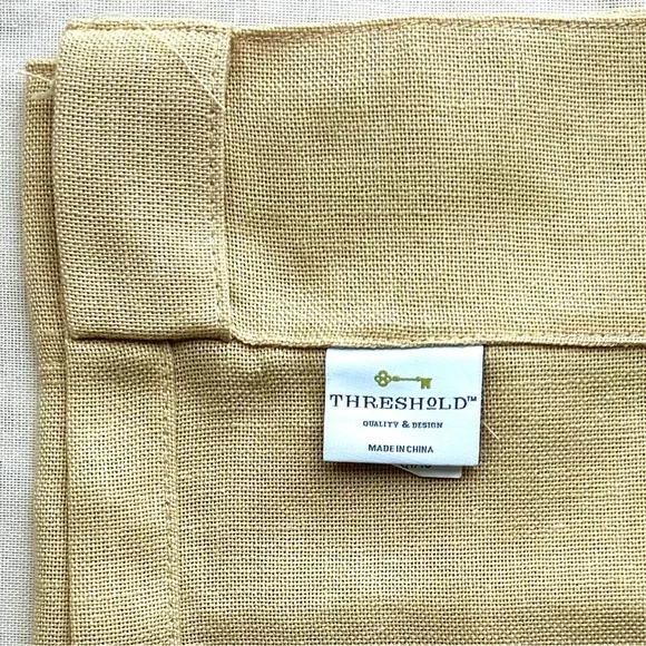 (2) THRESHOLD bonaire light filtering curtains soft yellow